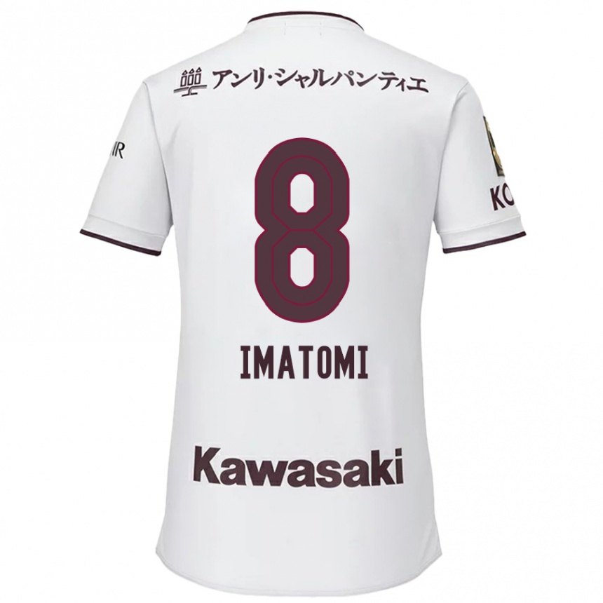 Kids Football Teruya Imatomi #8 White Red Away Jersey 2024/25 T-Shirt