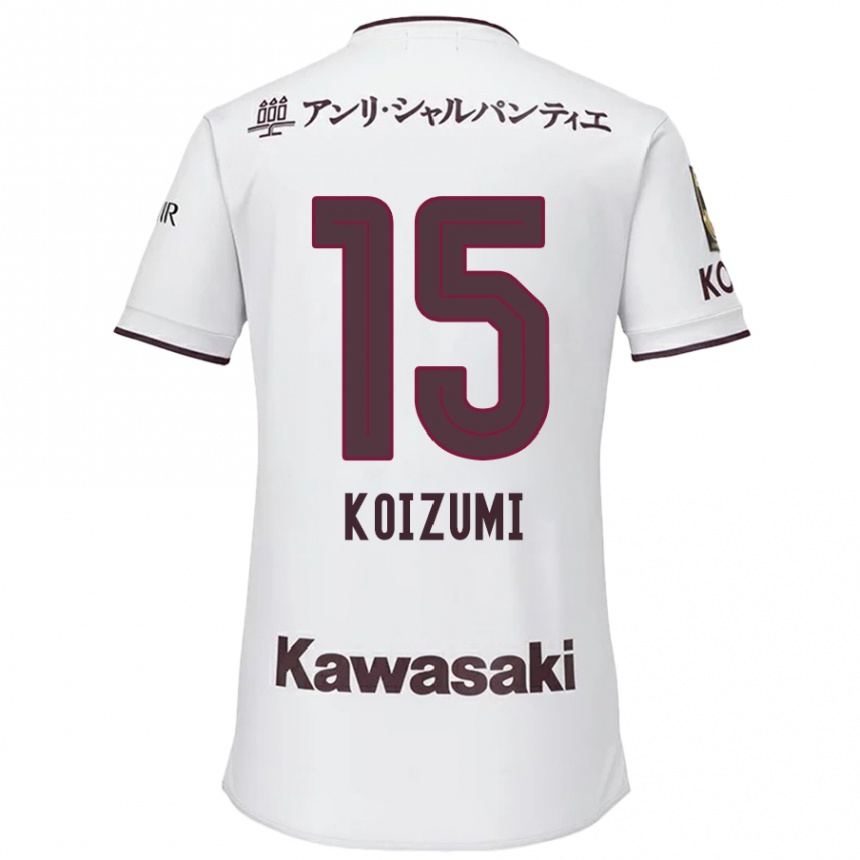 Kids Football Fuga Koizumi #15 White Red Away Jersey 2024/25 T-Shirt