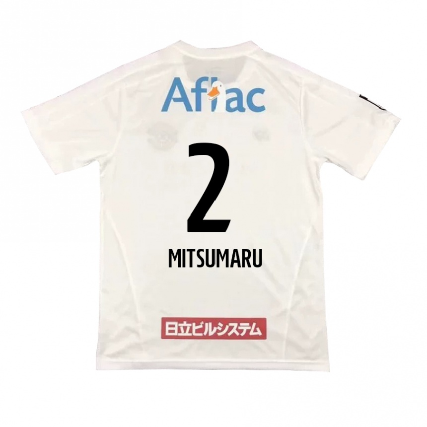 Kids Football Hiromu Mitsumaru #2 White Black Away Jersey 2024/25 T-Shirt