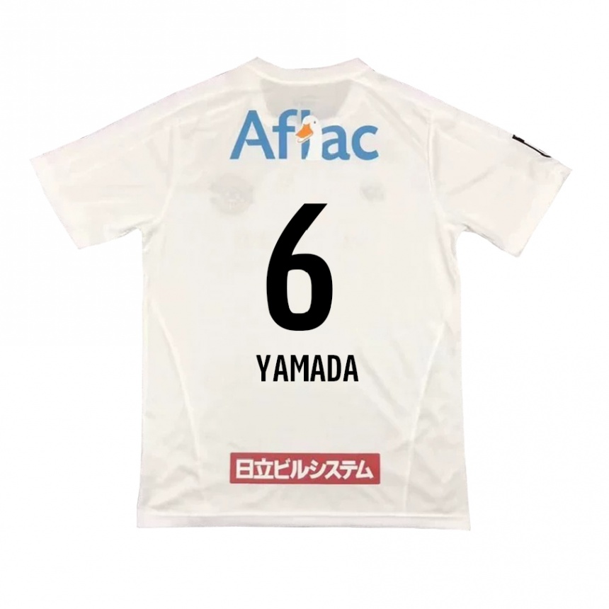 Kids Football Yuto Yamada #6 White Black Away Jersey 2024/25 T-Shirt