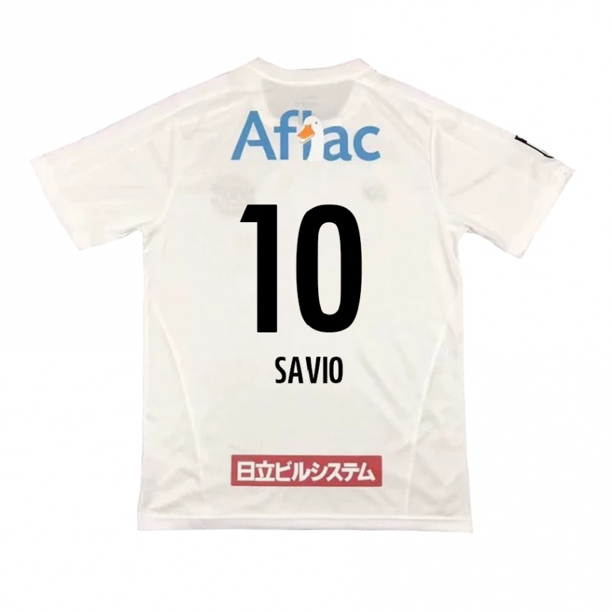 Kids Football Matheus Savio #10 White Black Away Jersey 2024/25 T-Shirt