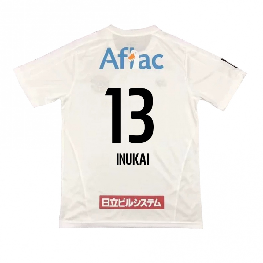 Kids Football Tomoya Inukai #13 White Black Away Jersey 2024/25 T-Shirt