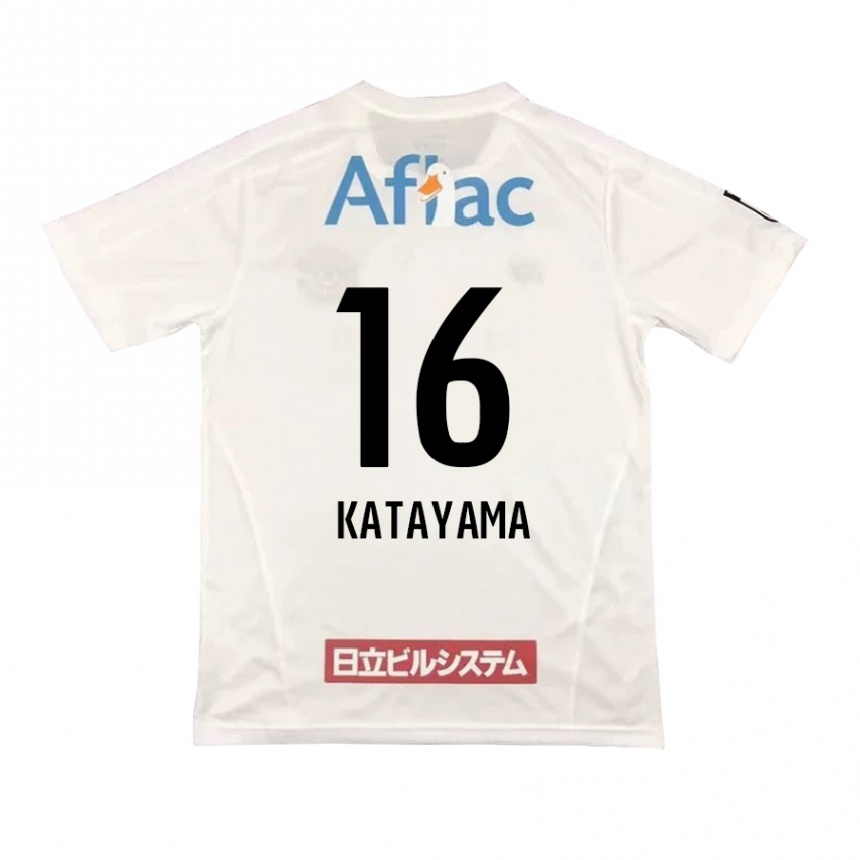 Kids Football Eiichi Katayama #16 White Black Away Jersey 2024/25 T-Shirt