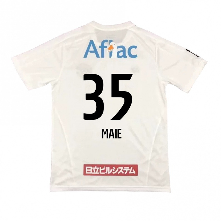 Kids Football Hidetaka Maie #35 White Black Away Jersey 2024/25 T-Shirt