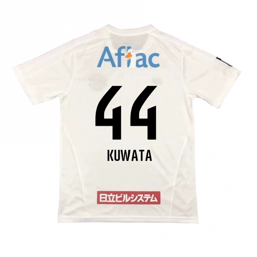 Kids Football Taisei Kuwata #44 White Black Away Jersey 2024/25 T-Shirt