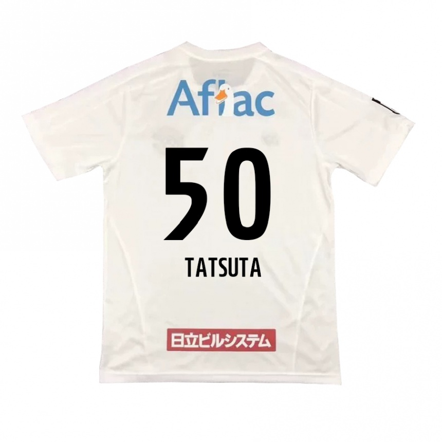 Kids Football Yugo Tatsuta #50 White Black Away Jersey 2024/25 T-Shirt