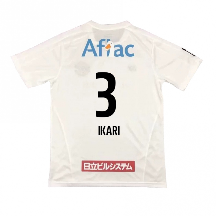 Kids Football Tetta Ikari #3 White Black Away Jersey 2024/25 T-Shirt