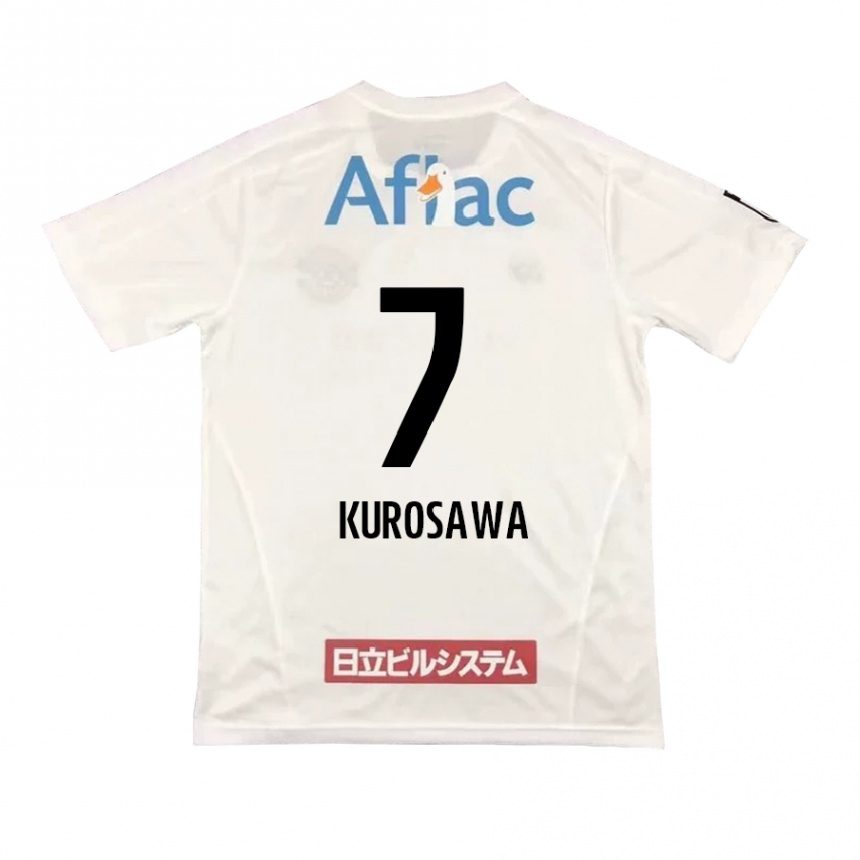 Kids Football Shido Kurosawa #7 White Black Away Jersey 2024/25 T-Shirt