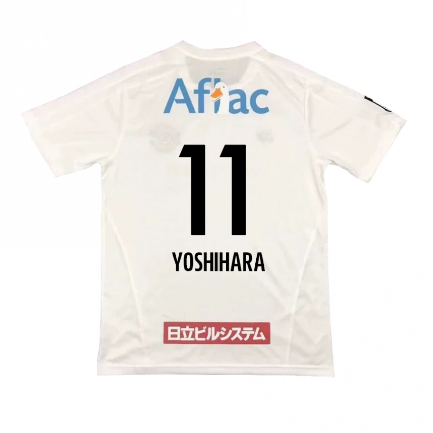 Kids Football Futo Yoshihara #11 White Black Away Jersey 2024/25 T-Shirt