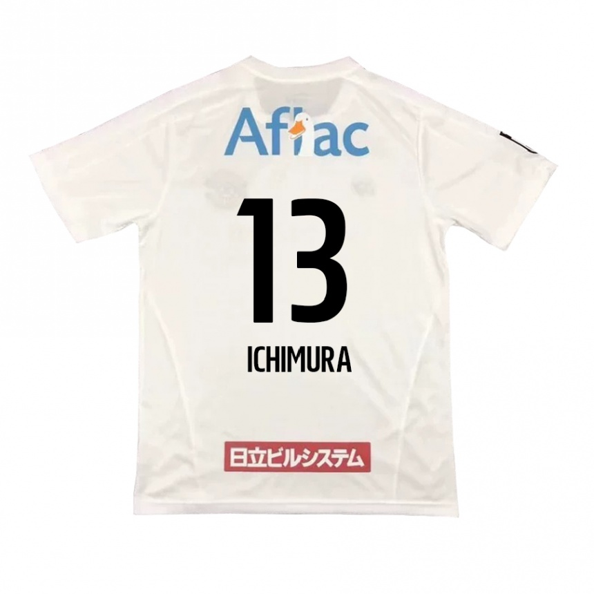 Kids Football Ken Ichimura #13 White Black Away Jersey 2024/25 T-Shirt