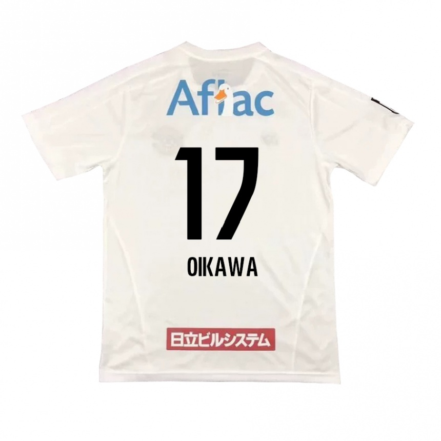 Kids Football Koki Oikawa #17 White Black Away Jersey 2024/25 T-Shirt