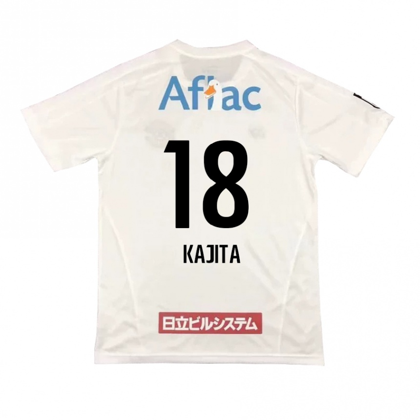 Kids Football Kento Kajita #18 White Black Away Jersey 2024/25 T-Shirt