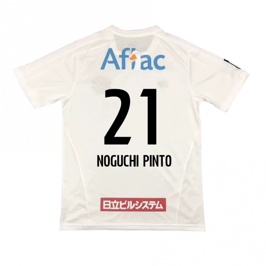 Kids Football Amato Noguchi Pinto #21 White Black Away Jersey 2024/25 T-Shirt