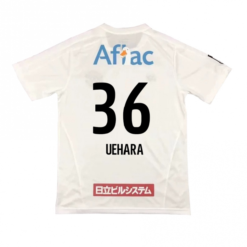 Kids Football Reo Uehara #36 White Black Away Jersey 2024/25 T-Shirt