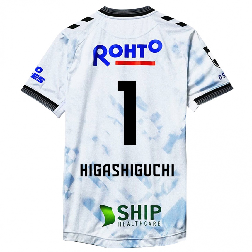 Kids Football Masaaki Higashiguchi #1 White Black Away Jersey 2024/25 T-Shirt