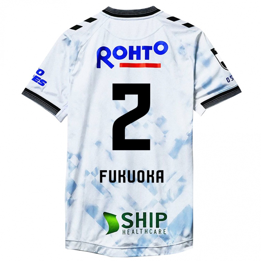 Kids Football Shota Fukuoka #2 White Black Away Jersey 2024/25 T-Shirt