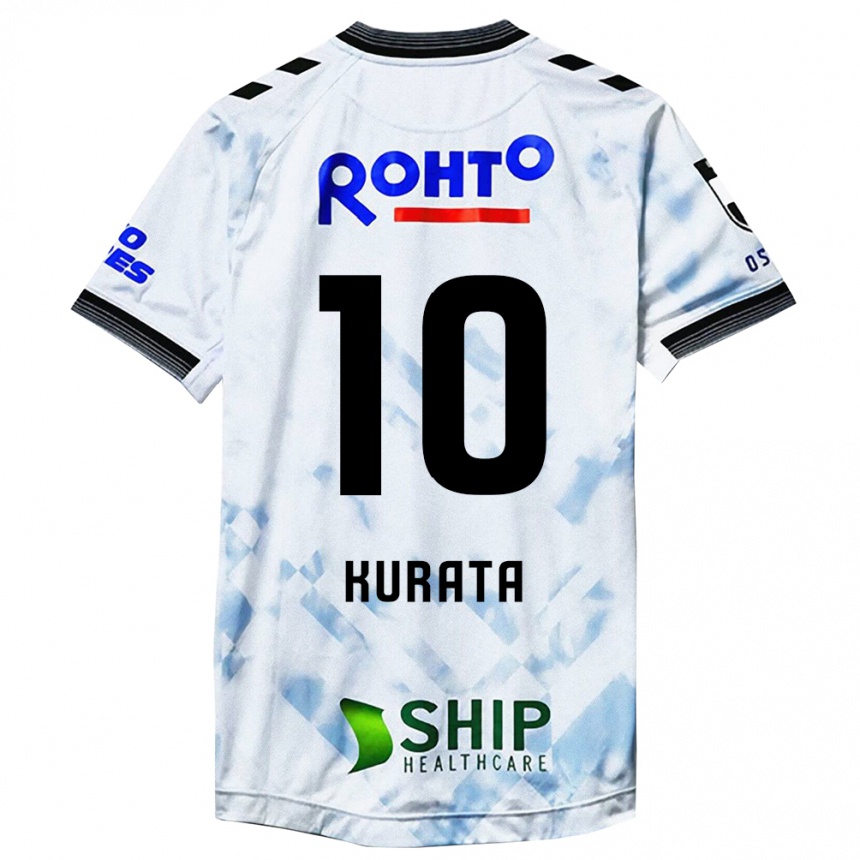 Kids Football Shu Kurata #10 White Black Away Jersey 2024/25 T-Shirt