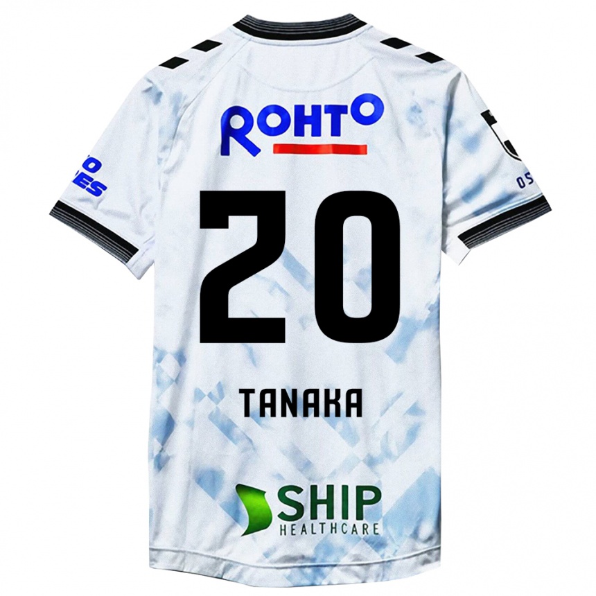 Kids Football Hyoga Tanaka #20 White Black Away Jersey 2024/25 T-Shirt