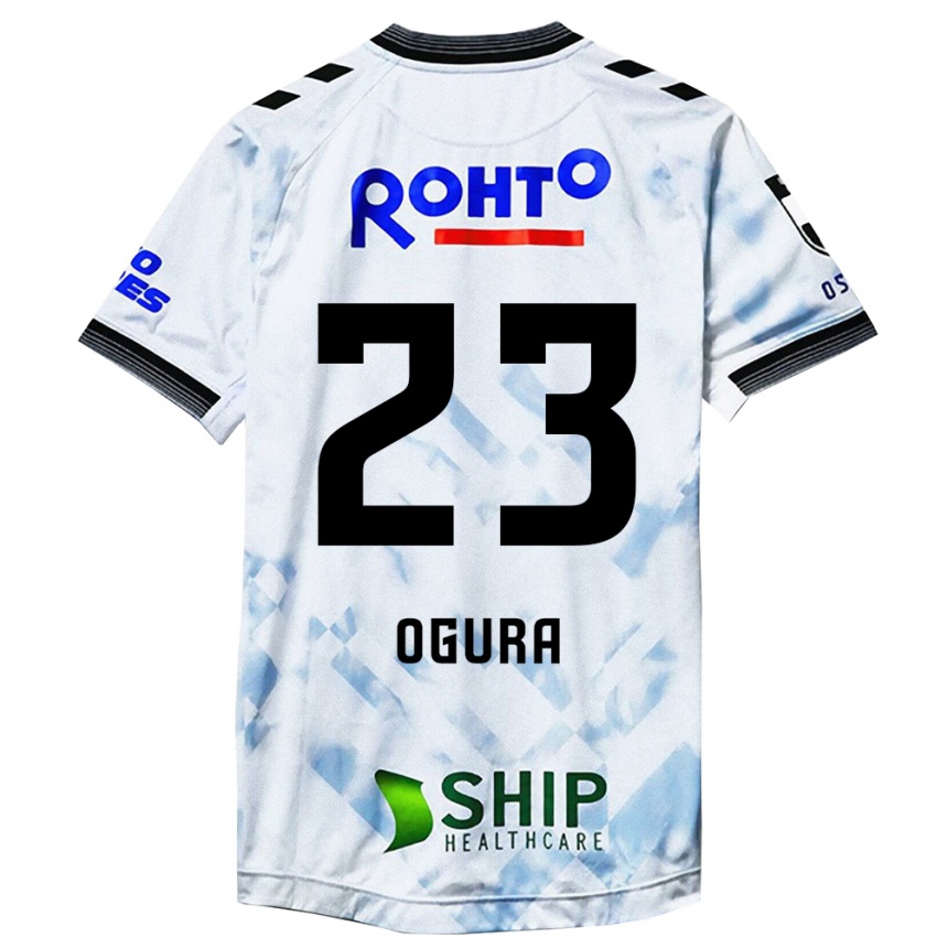 Kids Football Shimpei Ogura #23 White Black Away Jersey 2024/25 T-Shirt