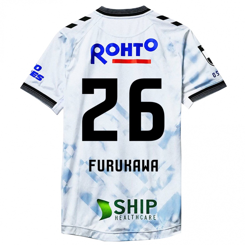 Kids Football Kanta Furukawa #26 White Black Away Jersey 2024/25 T-Shirt