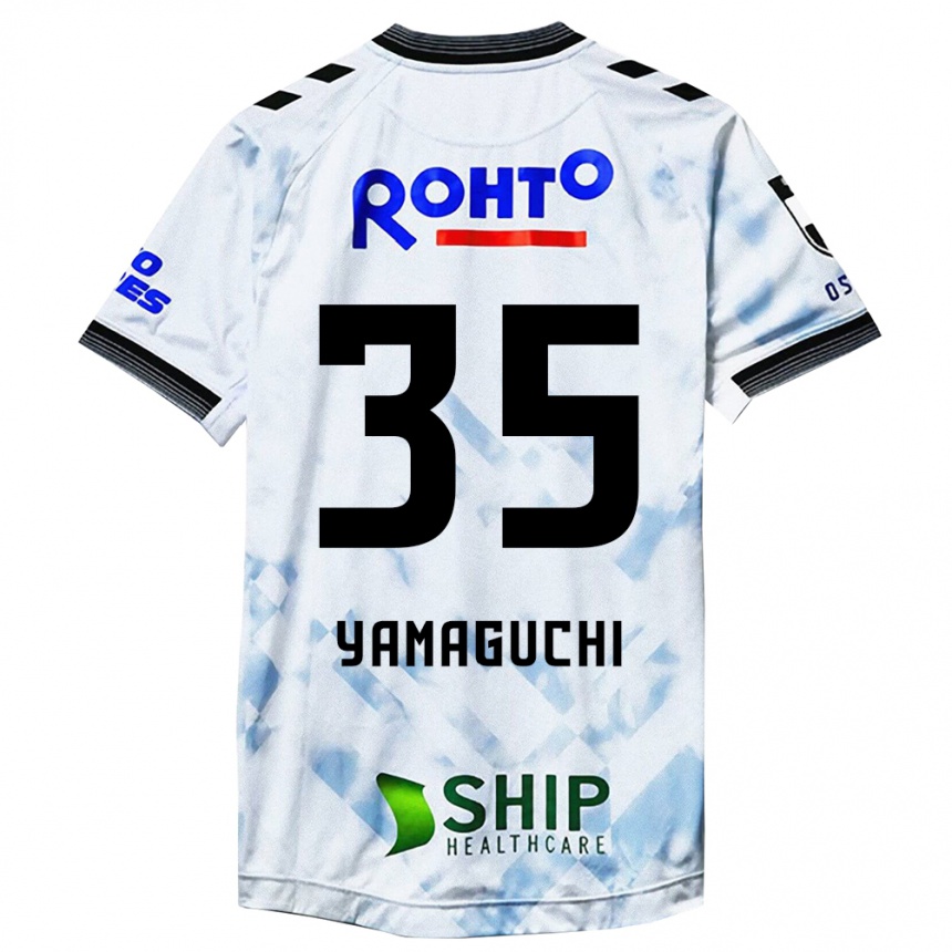 Kids Football Haruta Yamaguchi #35 White Black Away Jersey 2024/25 T-Shirt