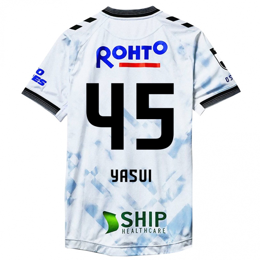 Kids Football Tsukasa Yasui #45 White Black Away Jersey 2024/25 T-Shirt