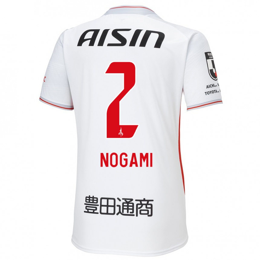 Kids Football Yuki Nogami #2 White Yellow Red Away Jersey 2024/25 T-Shirt