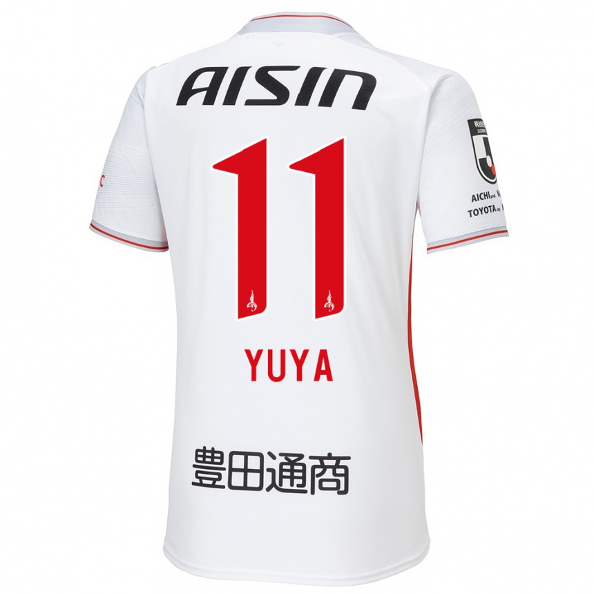 Kids Football Yuya Yamagishi #11 White Yellow Red Away Jersey 2024/25 T-Shirt