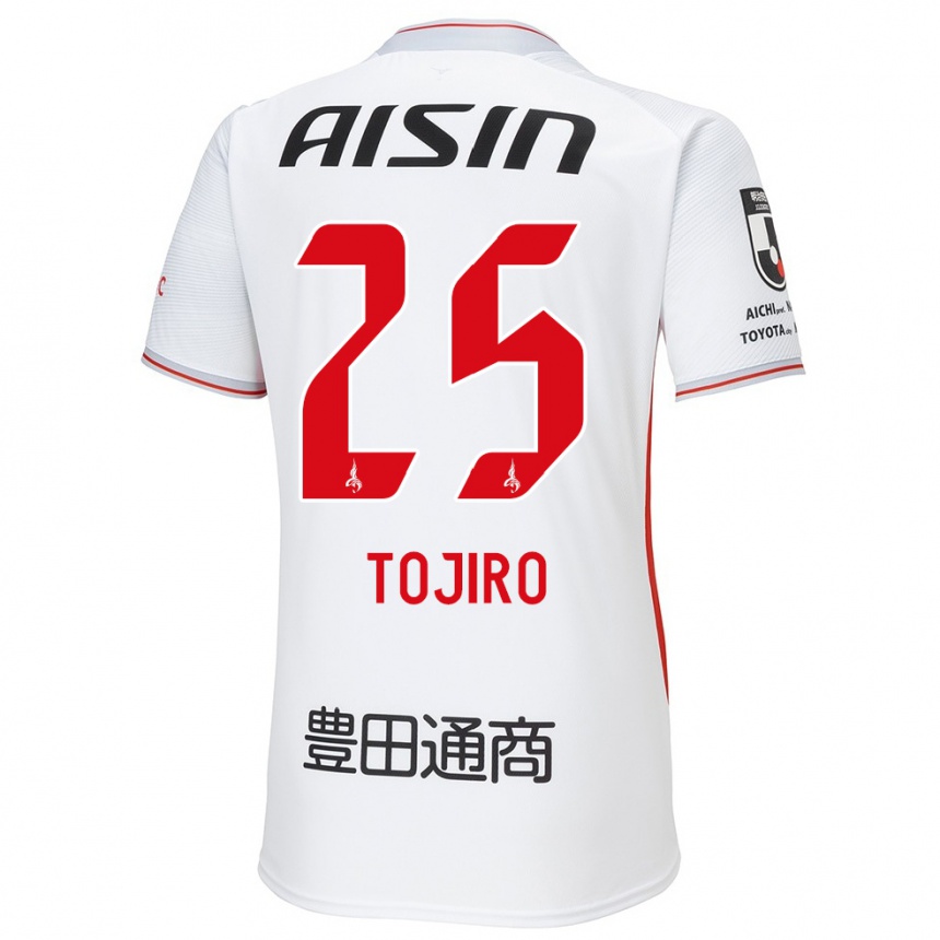 Kids Football Tojiro Kubo #25 White Yellow Red Away Jersey 2024/25 T-Shirt