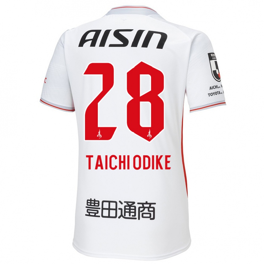 Kids Football Chisom Taichi Odike #28 White Yellow Red Away Jersey 2024/25 T-Shirt