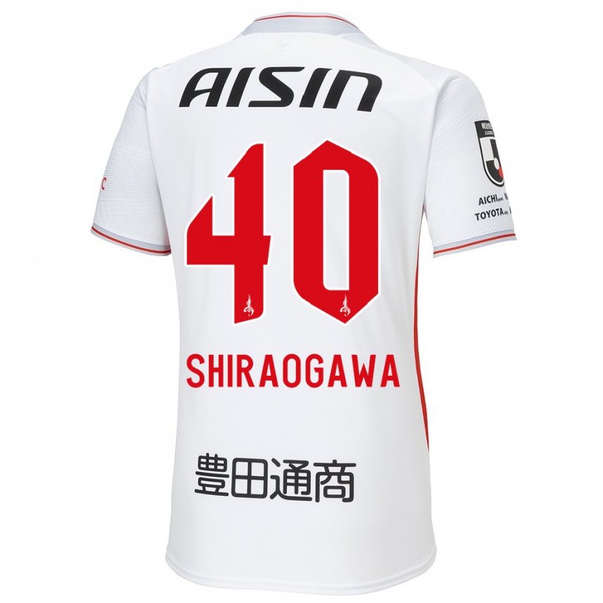 Kids Football Rekuto Shiraogawa #40 White Yellow Red Away Jersey 2024/25 T-Shirt