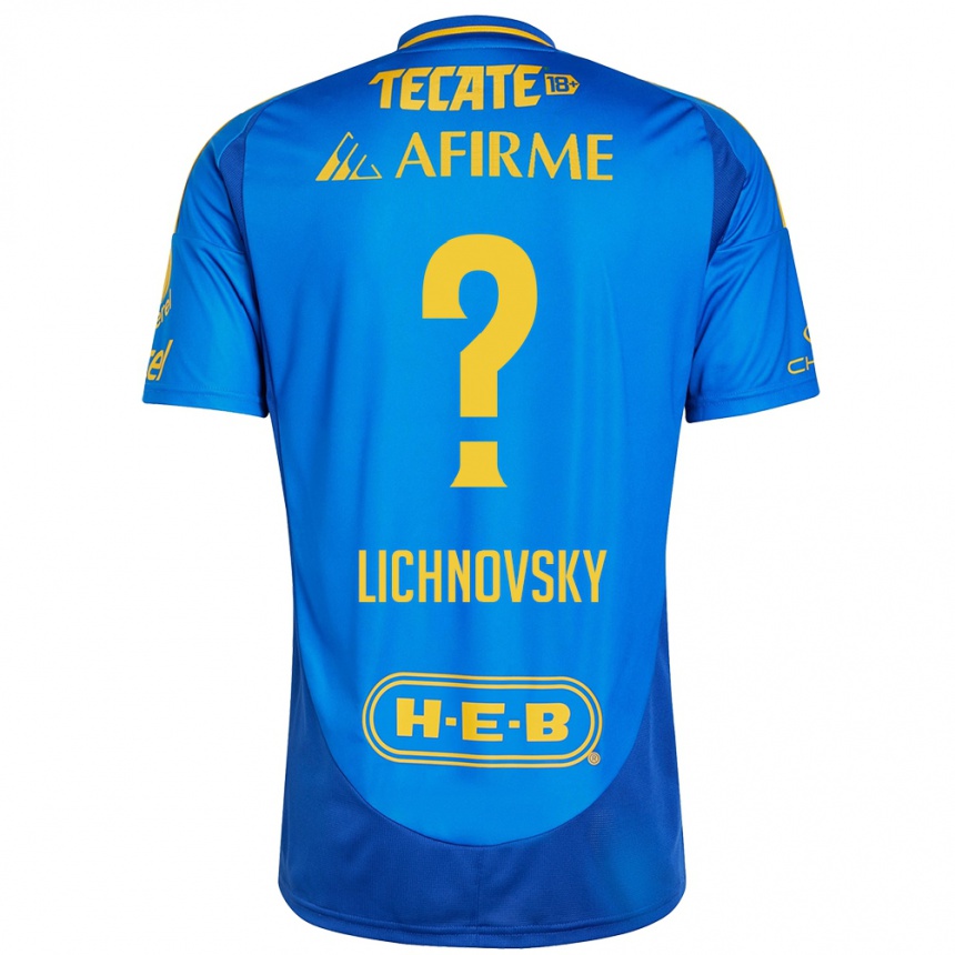 Kids Football Igor Lichnovsky #0 Blue Yellow Away Jersey 2024/25 T-Shirt