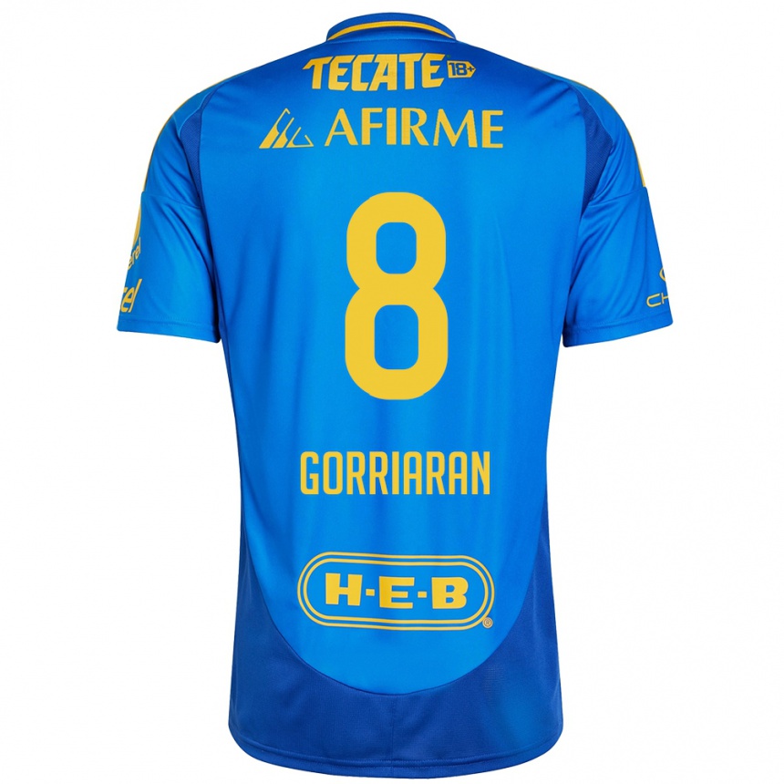 Kids Football Fernando Gorriarán #8 Blue Yellow Away Jersey 2024/25 T-Shirt