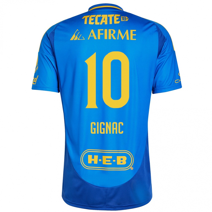 Kids Football André-Pierre Gignac #10 Blue Yellow Away Jersey 2024/25 T-Shirt