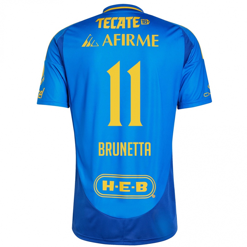 Kids Football Juan Brunetta #11 Blue Yellow Away Jersey 2024/25 T-Shirt