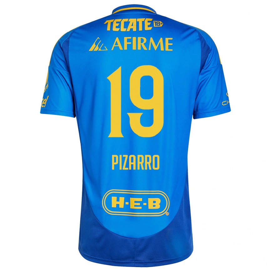 Kids Football Guido Pizarro #19 Blue Yellow Away Jersey 2024/25 T-Shirt