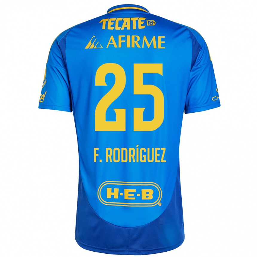 Kids Football Felipe Rodríguez #25 Blue Yellow Away Jersey 2024/25 T-Shirt