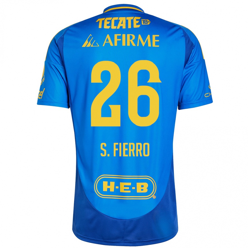 Kids Football Sebastián Fierro #26 Blue Yellow Away Jersey 2024/25 T-Shirt