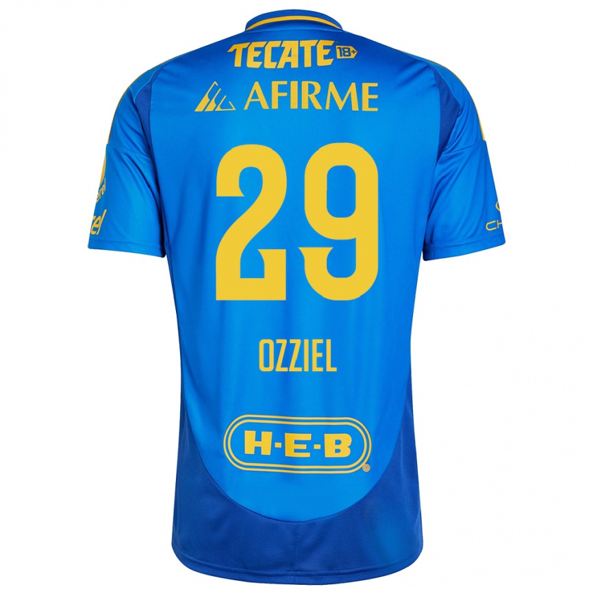 Kids Football Ozziel Herrera #29 Blue Yellow Away Jersey 2024/25 T-Shirt