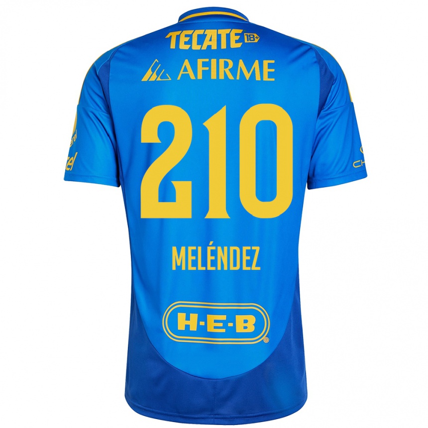 Kids Football Marcelo Meléndez #210 Blue Yellow Away Jersey 2024/25 T-Shirt