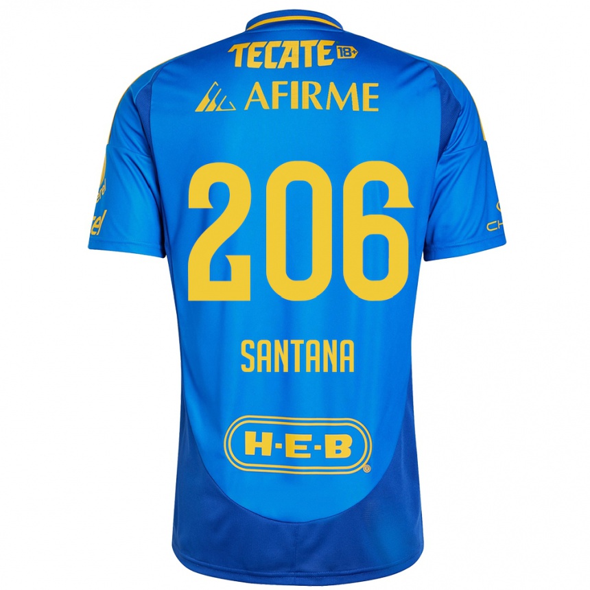 Kids Football Joel Santana #206 Blue Yellow Away Jersey 2024/25 T-Shirt