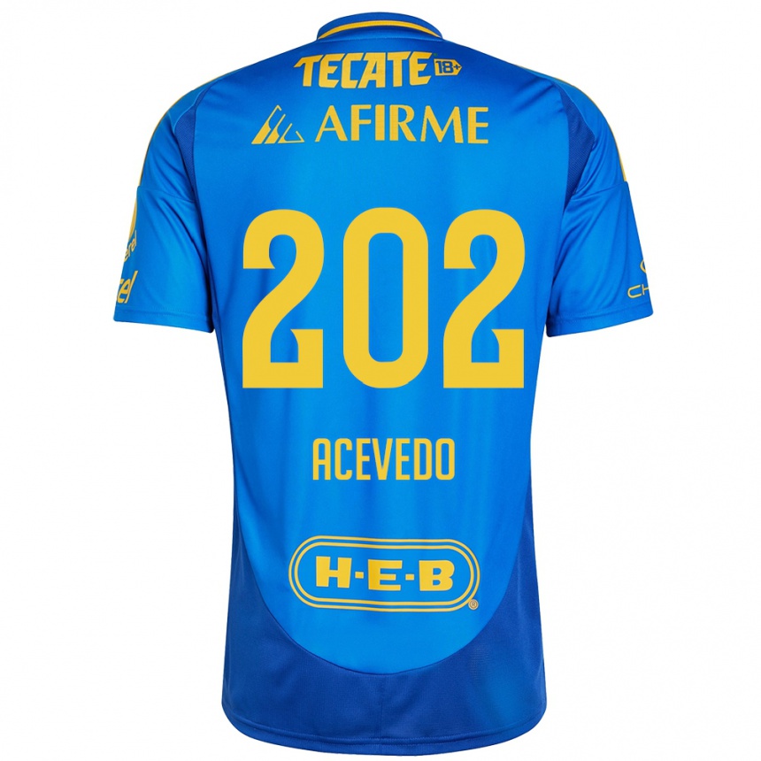 Kids Football José Acevedo #202 Blue Yellow Away Jersey 2024/25 T-Shirt