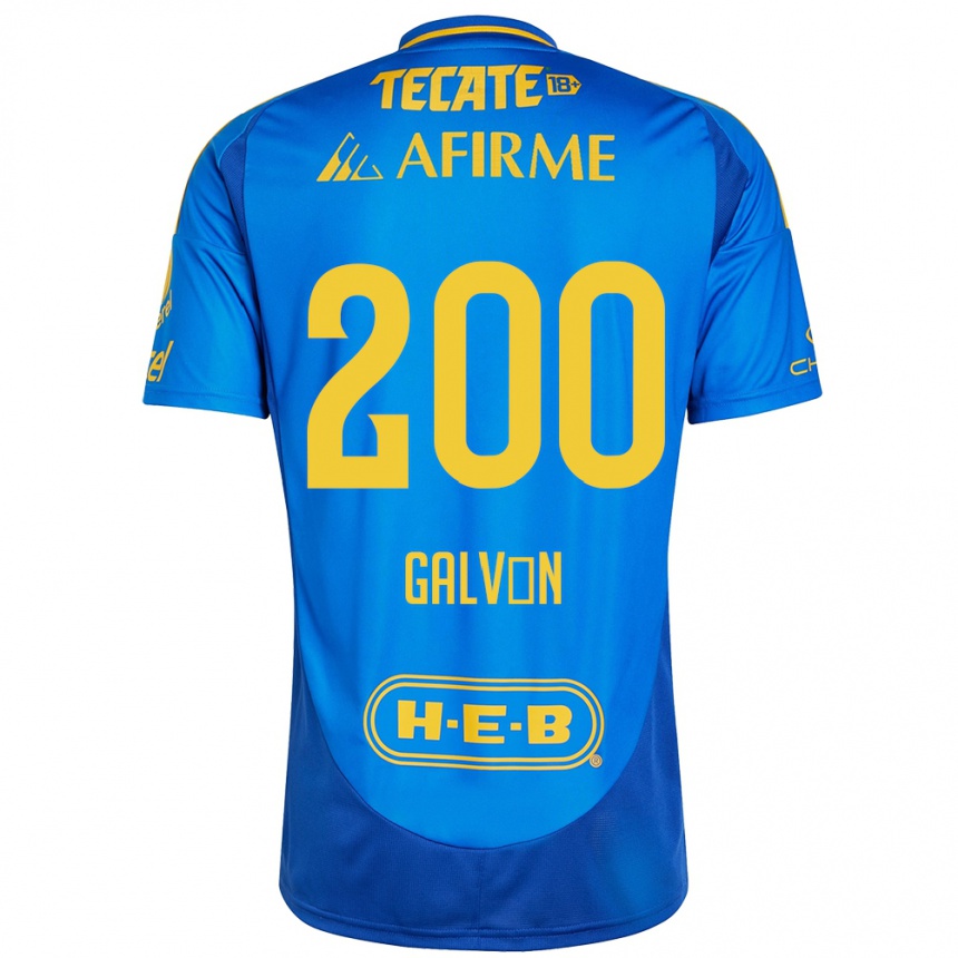 Kids Football Isaias Galván #200 Blue Yellow Away Jersey 2024/25 T-Shirt