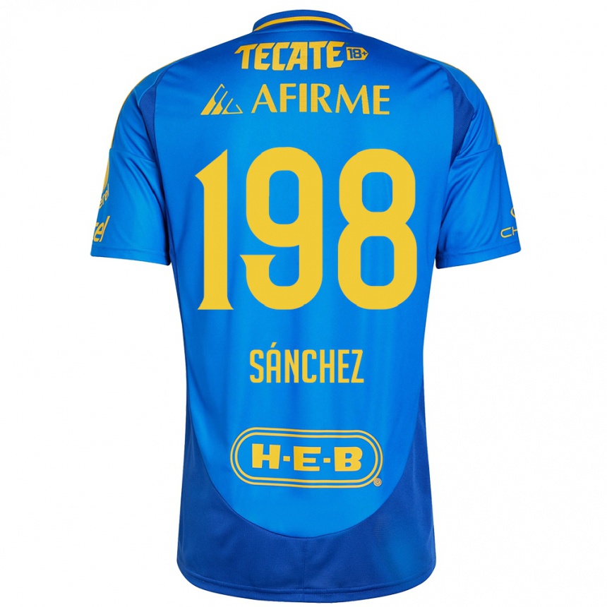 Kids Football Diego Sánchez #198 Blue Yellow Away Jersey 2024/25 T-Shirt