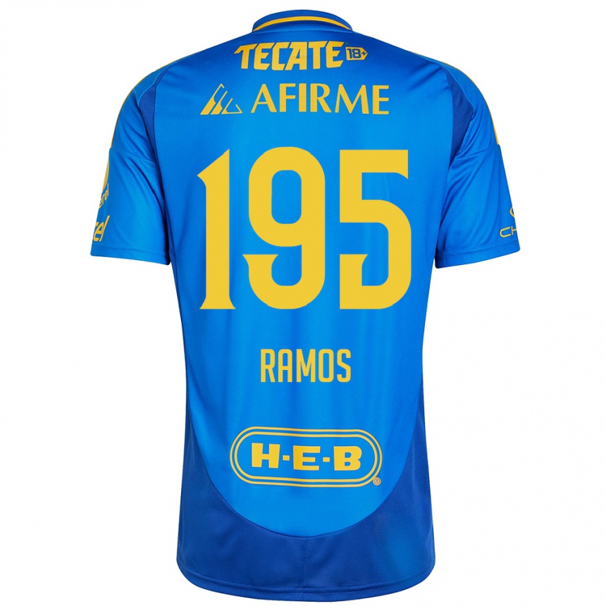 Kids Football Rodrigo Ramos #195 Blue Yellow Away Jersey 2024/25 T-Shirt