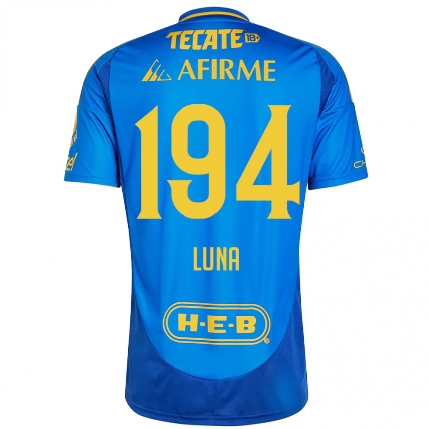 Kids Football Juan Luna #194 Blue Yellow Away Jersey 2024/25 T-Shirt