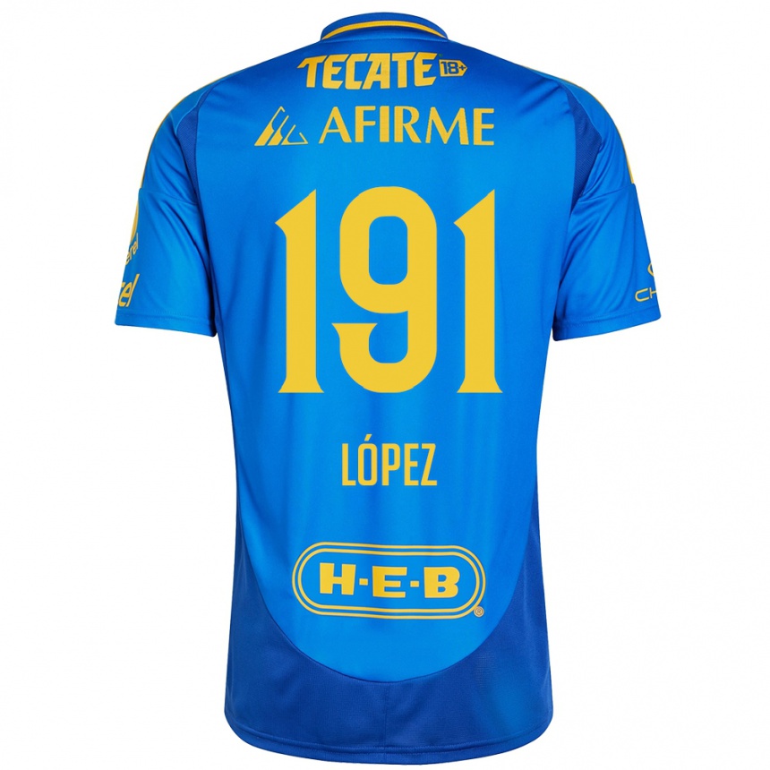 Kids Football Adrián López #191 Blue Yellow Away Jersey 2024/25 T-Shirt