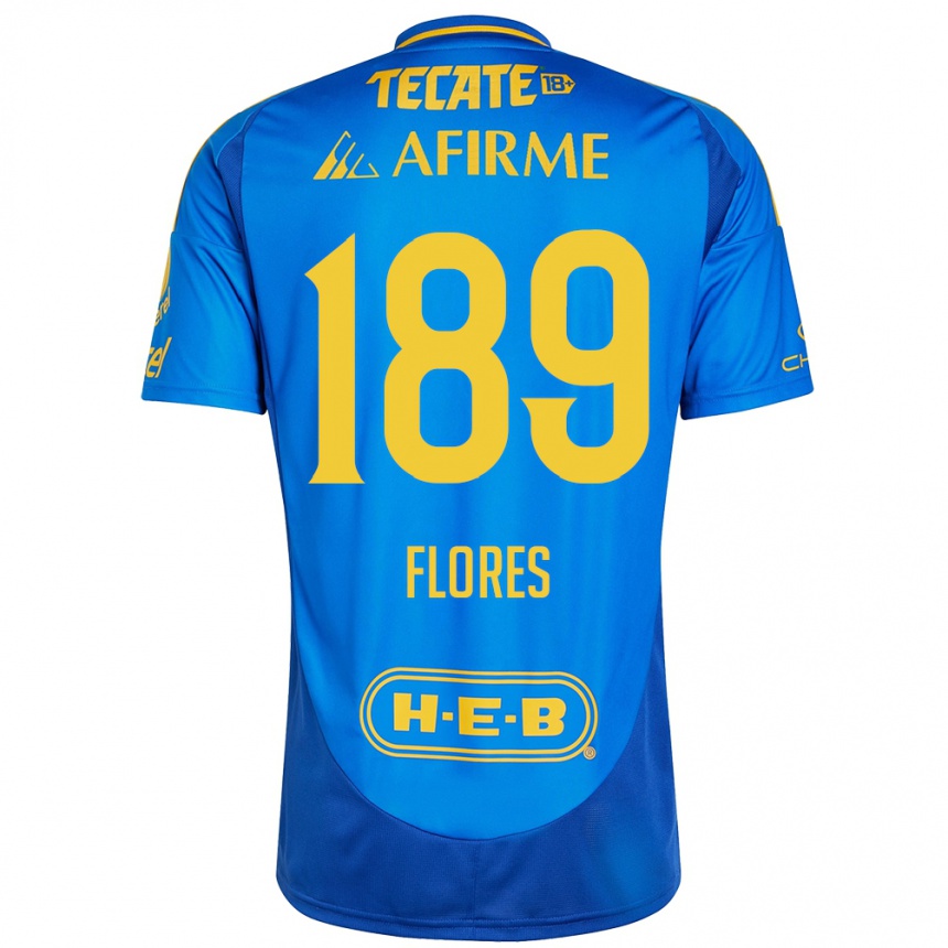 Kids Football Rolando Flores #189 Blue Yellow Away Jersey 2024/25 T-Shirt