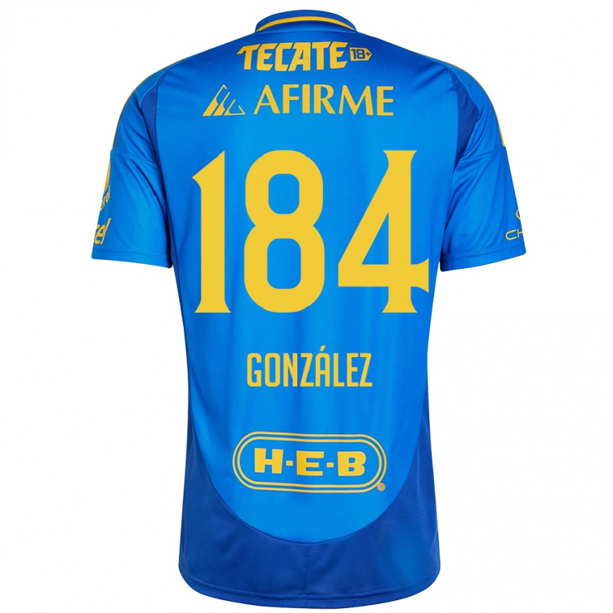 Kids Football Erick González #184 Blue Yellow Away Jersey 2024/25 T-Shirt