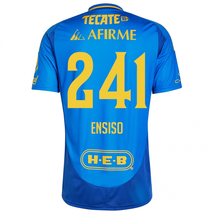 Kids Football Eduardo Ensiso #241 Blue Yellow Away Jersey 2024/25 T-Shirt